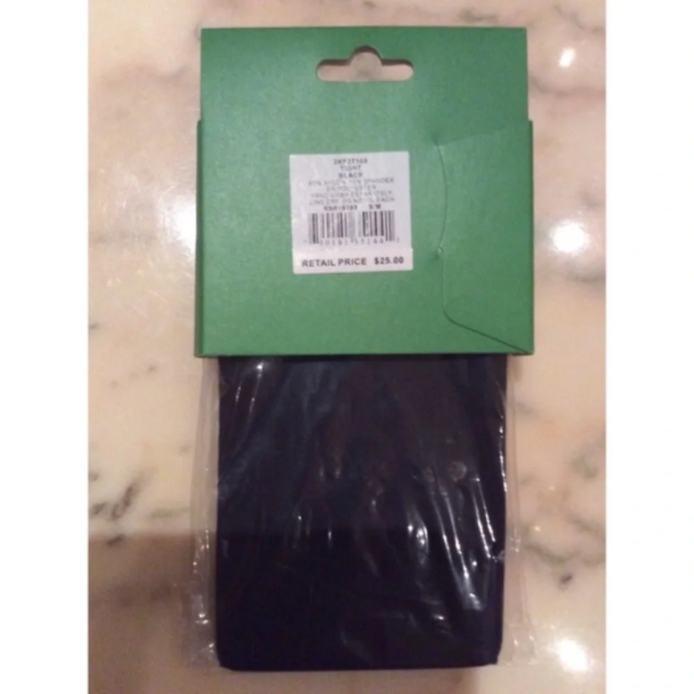 Kate Spade New York Black Opaque Dance Till Dawn Tights Sz.S/M.